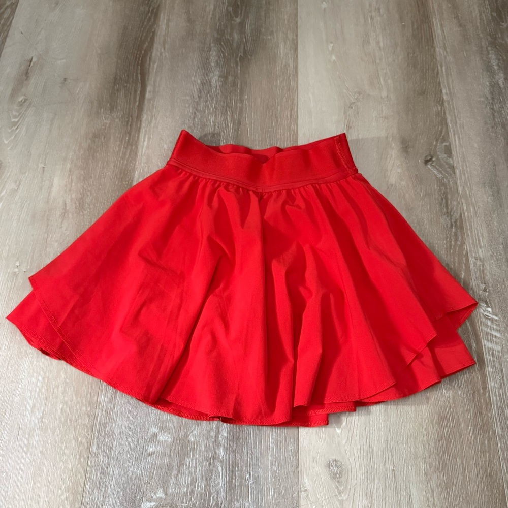Lululemon court rival high waisted tennis skirt built in shorts red size 0 - Picture 3 of 7